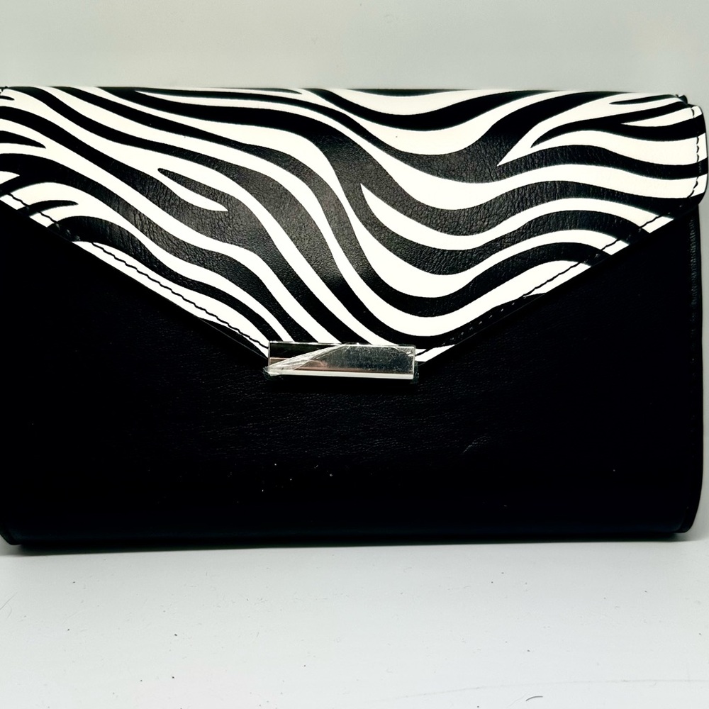 Black and White Zebra Print Crossbody Bag